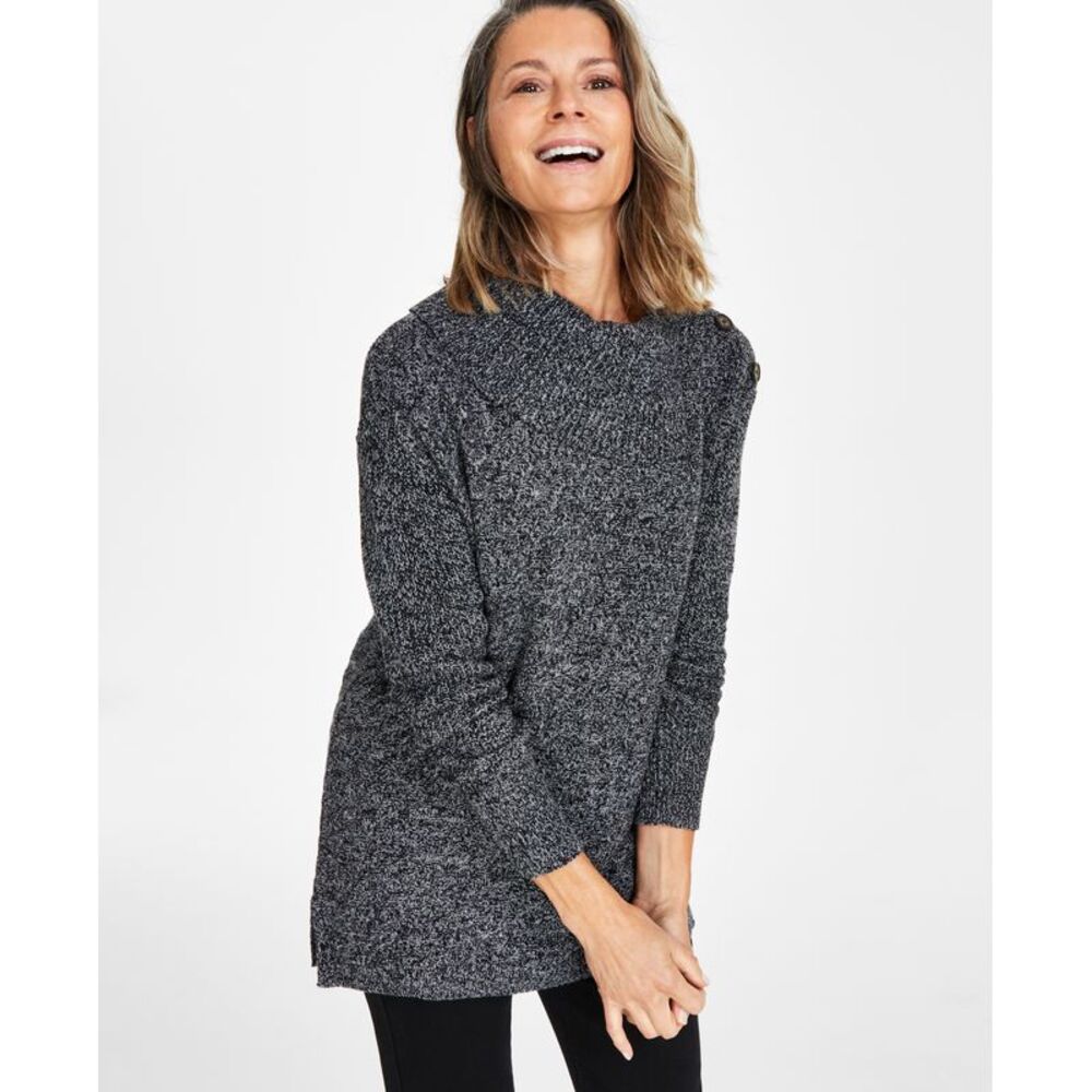 Style & Co. Women's Ribbed Button Tunic Sweater
